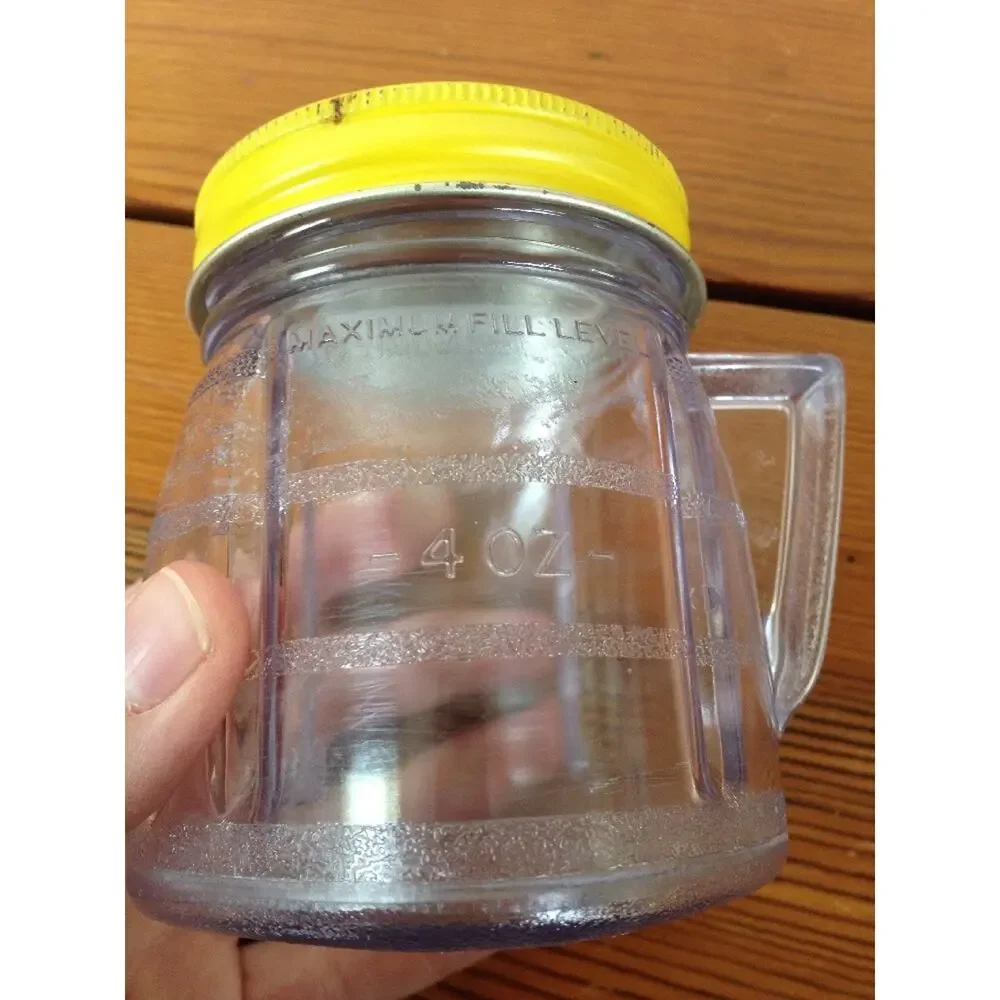 Vintage Oster Osterizer Mini Blend Store Clear Plastic Container Cup w/ Lid